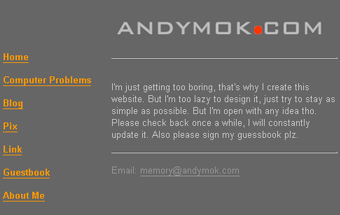 very first version of AndyMok.com